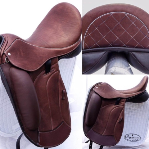 Flight mid brown vienna basketweave - Custom Saddlery, Dressage Saddles | Drakesaddlesavvy.com