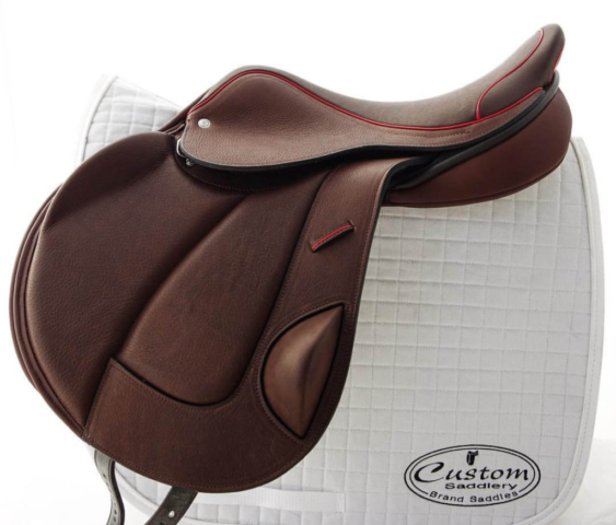 MC mono acajou red welt - Custom Saddlery, Dressage Saddles | Drakesaddlesavvy.com